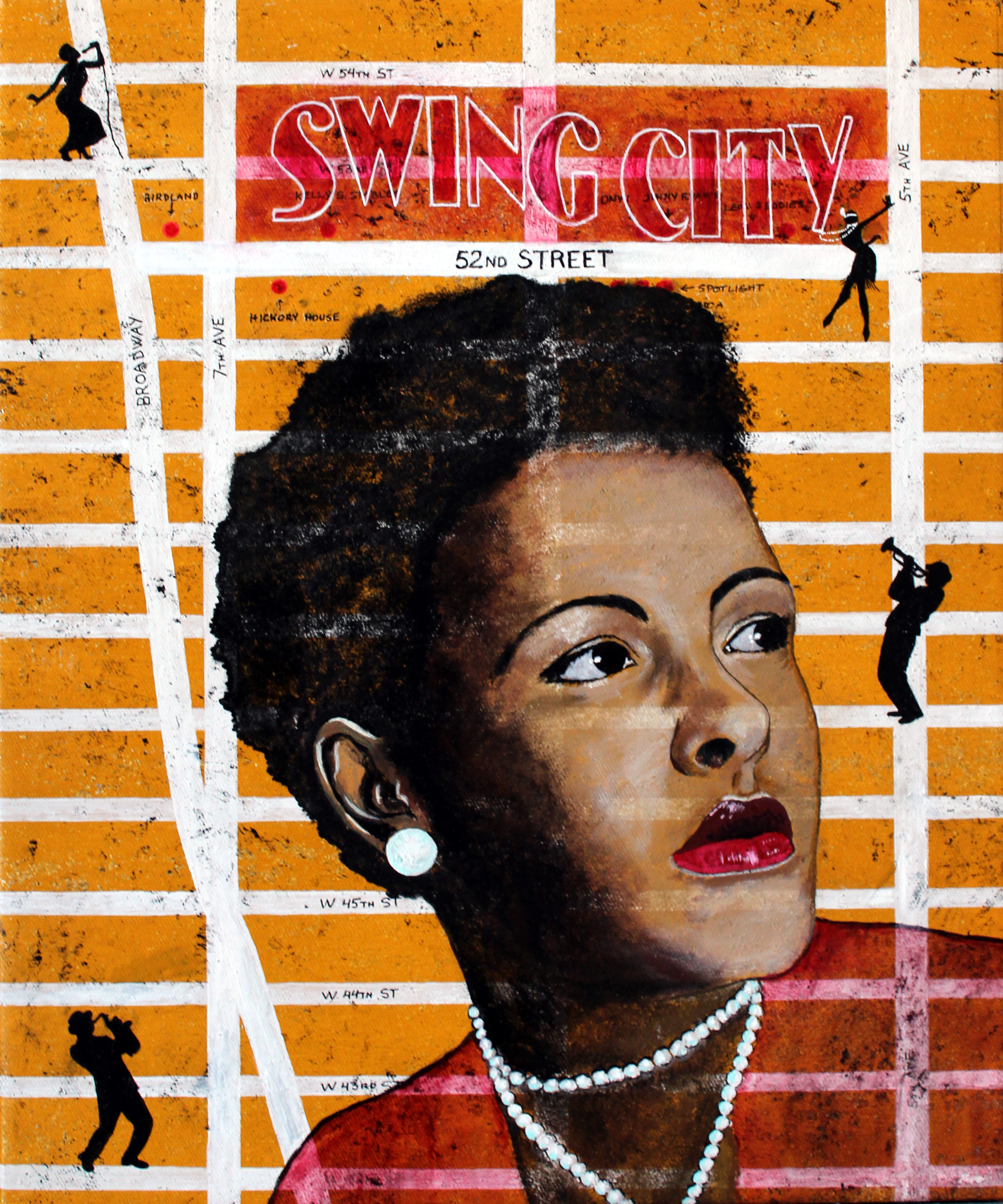 Swing City - akryl på lærred, 50 x 60