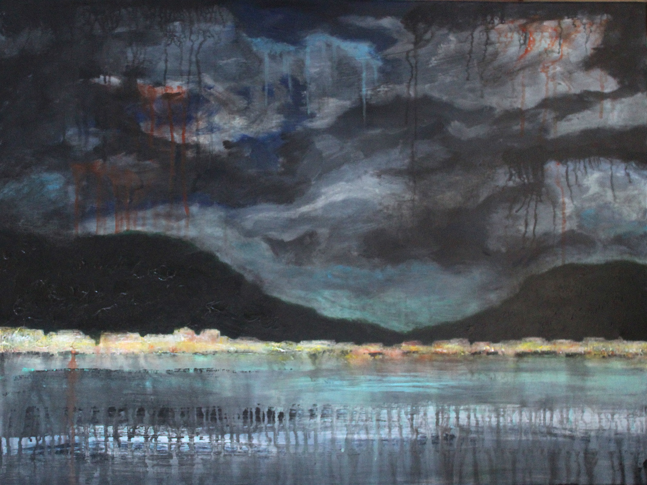 "Aften i Kastoria" - akryl på lærred, 60 x 80. (4000,-)