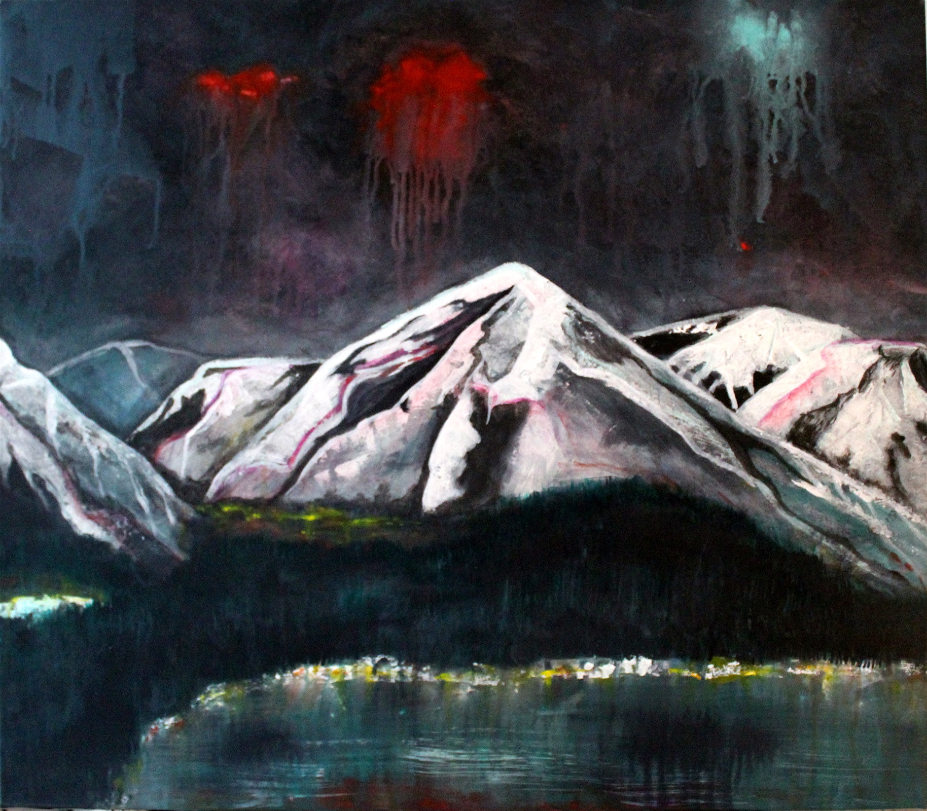 "Om natten" - akryl på lærred, 70 x 80. (4200,-)