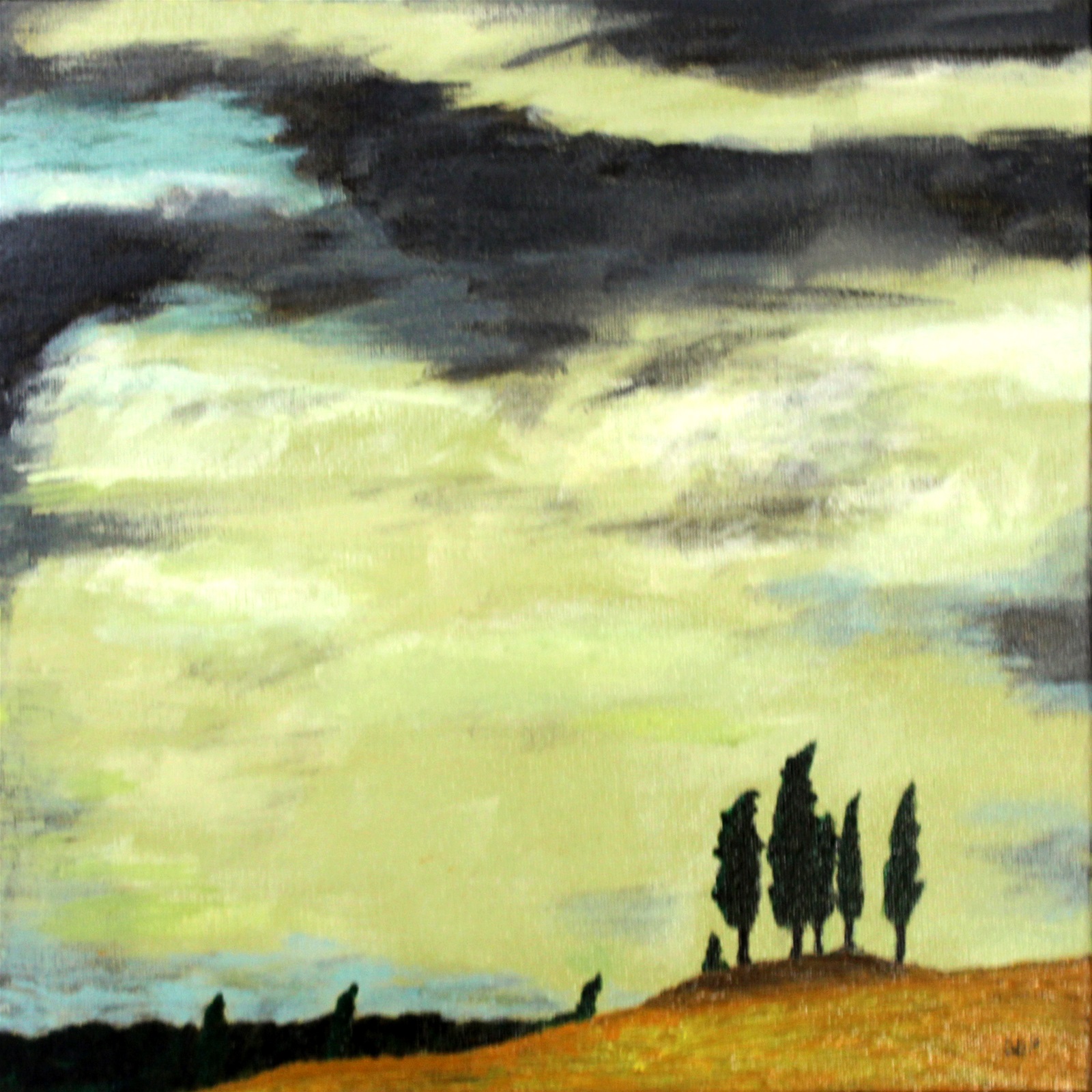 "Tuscan skies" - akryl på lærred, 30 x 30