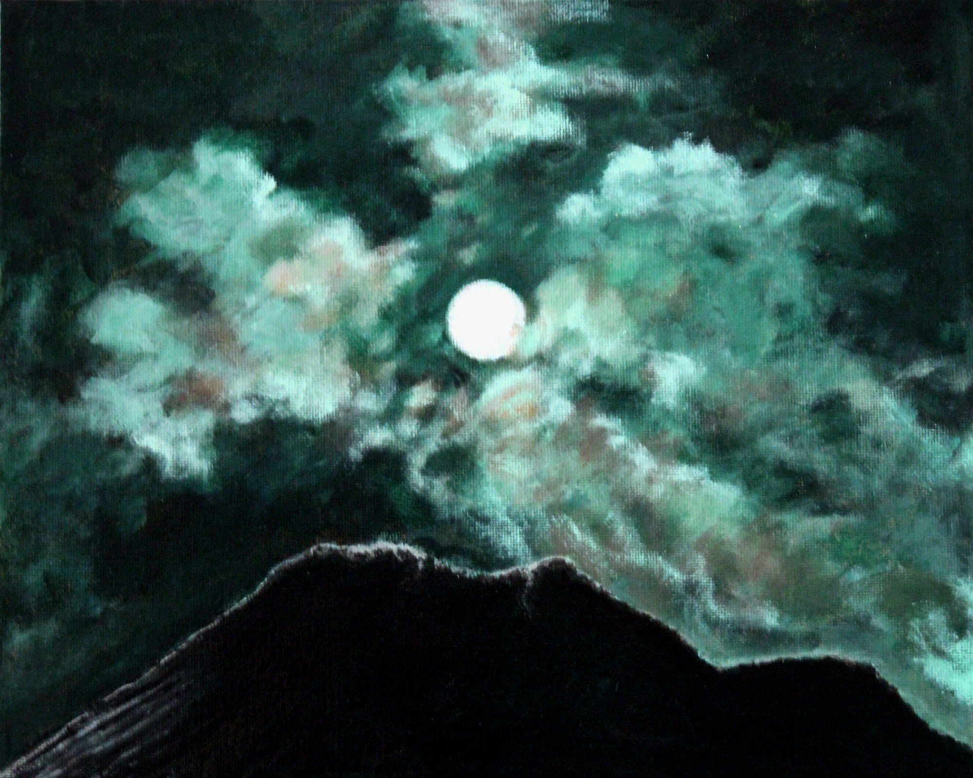 "Olympos, gudernes bjerg" - akryl på lærred, 24 x 30