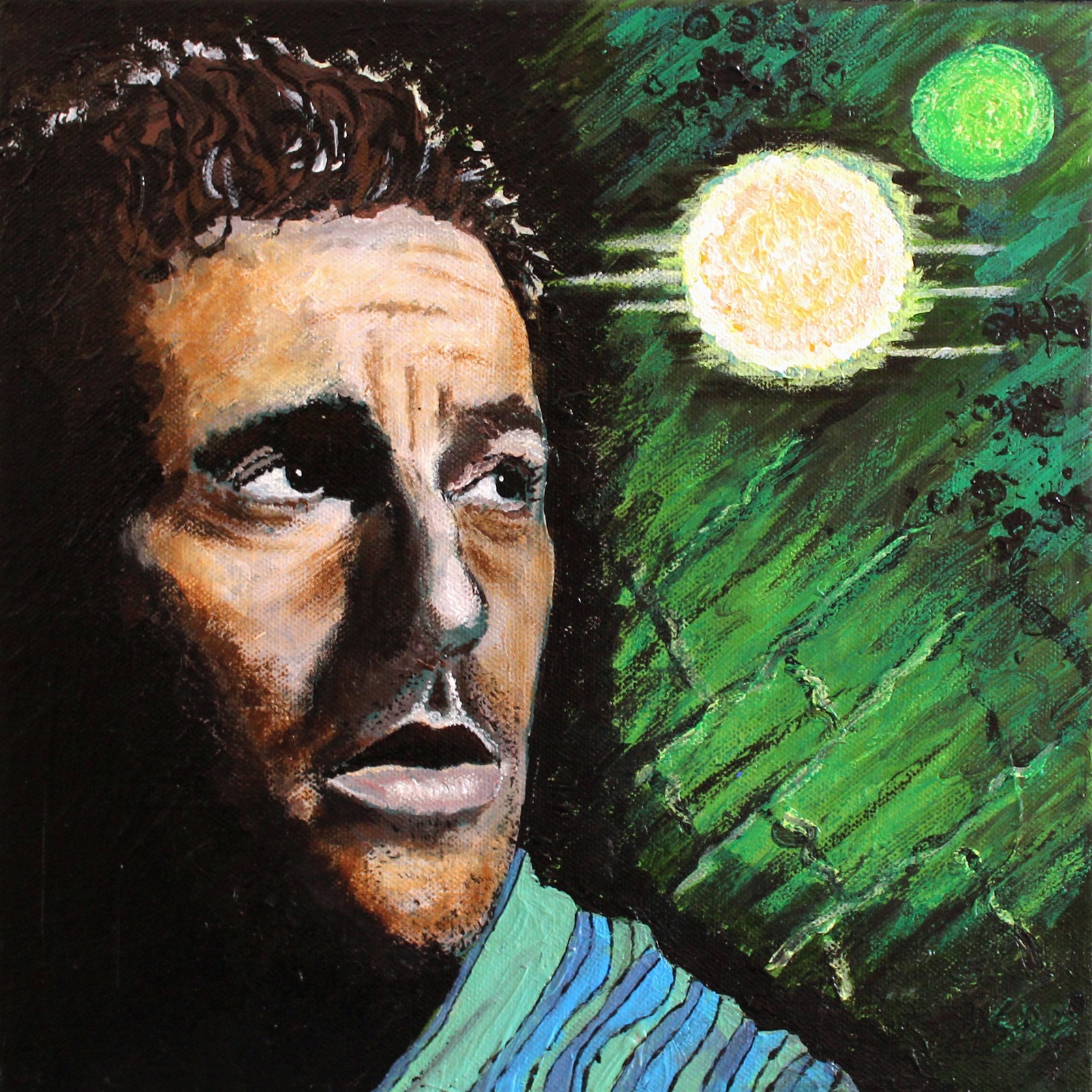 "The boss" - akryl og oliekridt på lærred, 30 x 30