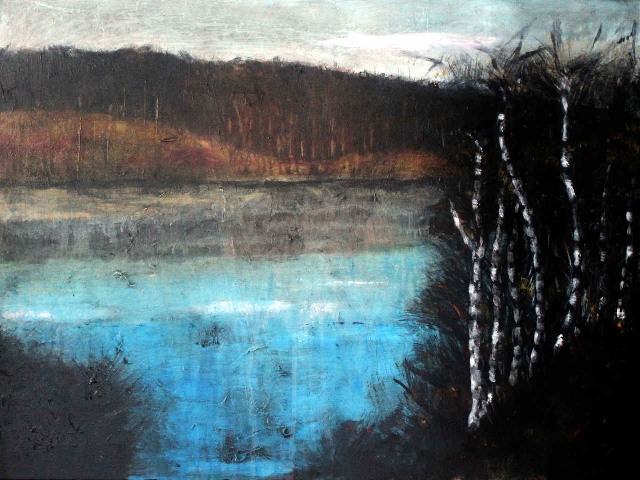 "Rude Skov" - akryl på lærred, 60 x 80