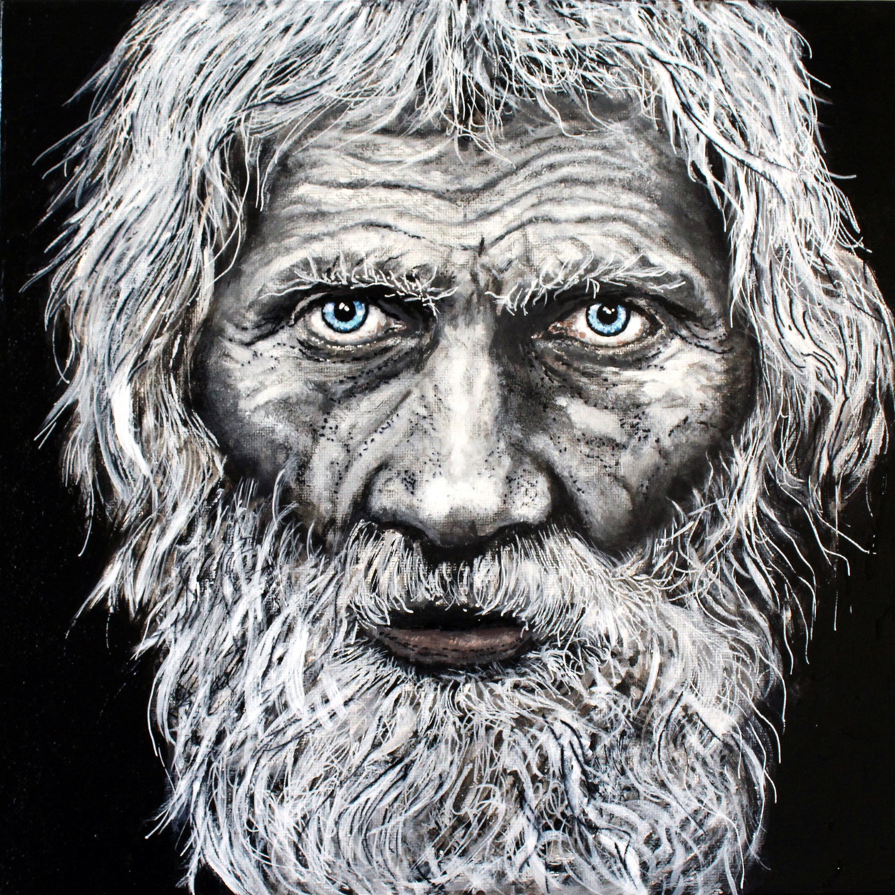"Ukendt" - akryl på lærred, 30 x 30