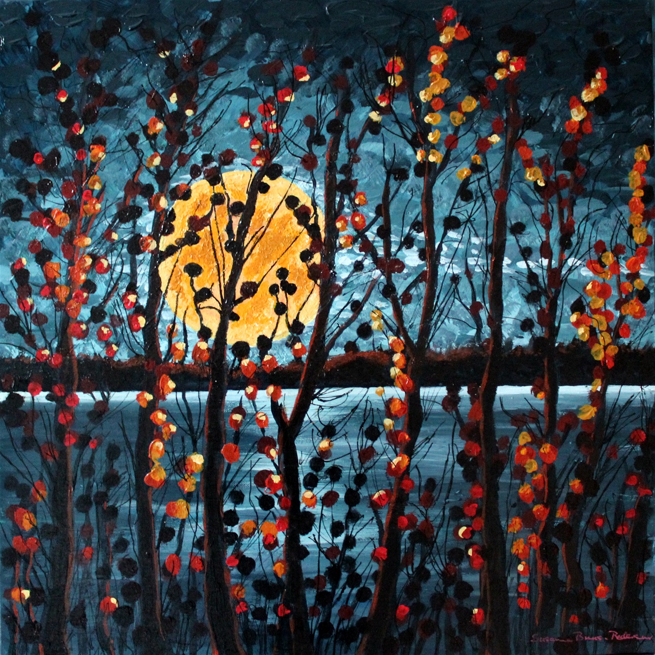 "Harvest moon" - akryl på lærred, 50 x 50