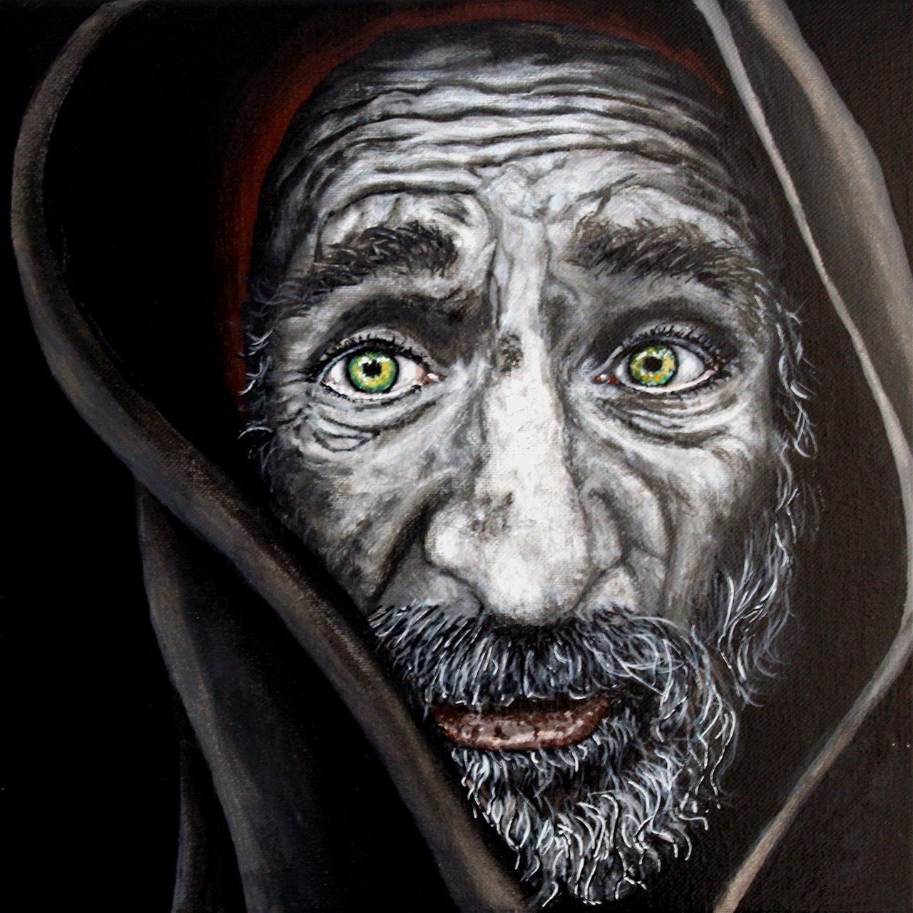 "Ukendt" - akryl på lærred, 30 x 30