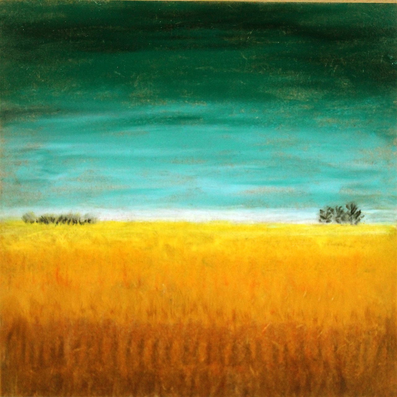 "Impression" - oliepastel på masonit, 20 x 20.