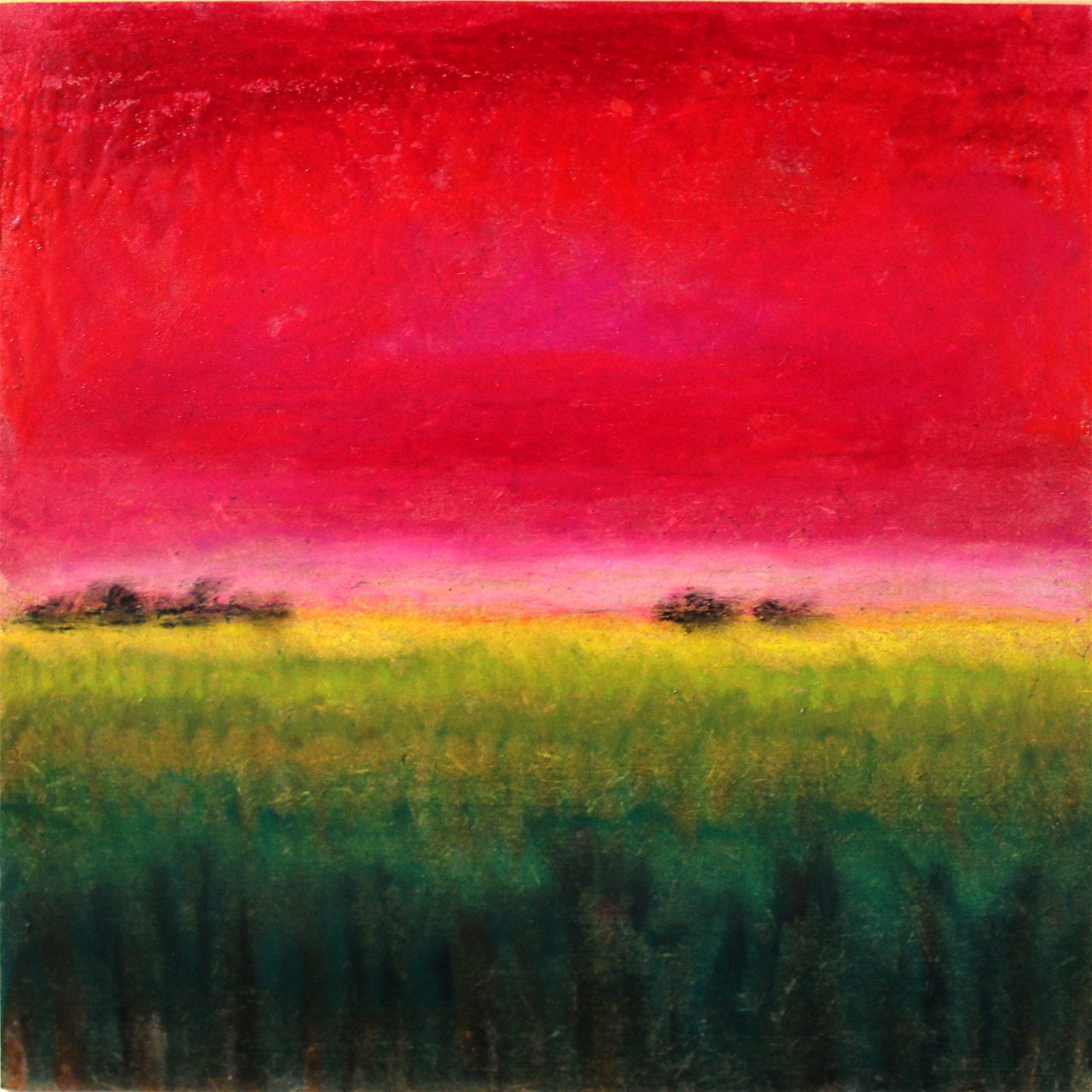 "Impression" - oliepastel på masonit, 20 x 20. (800,-)