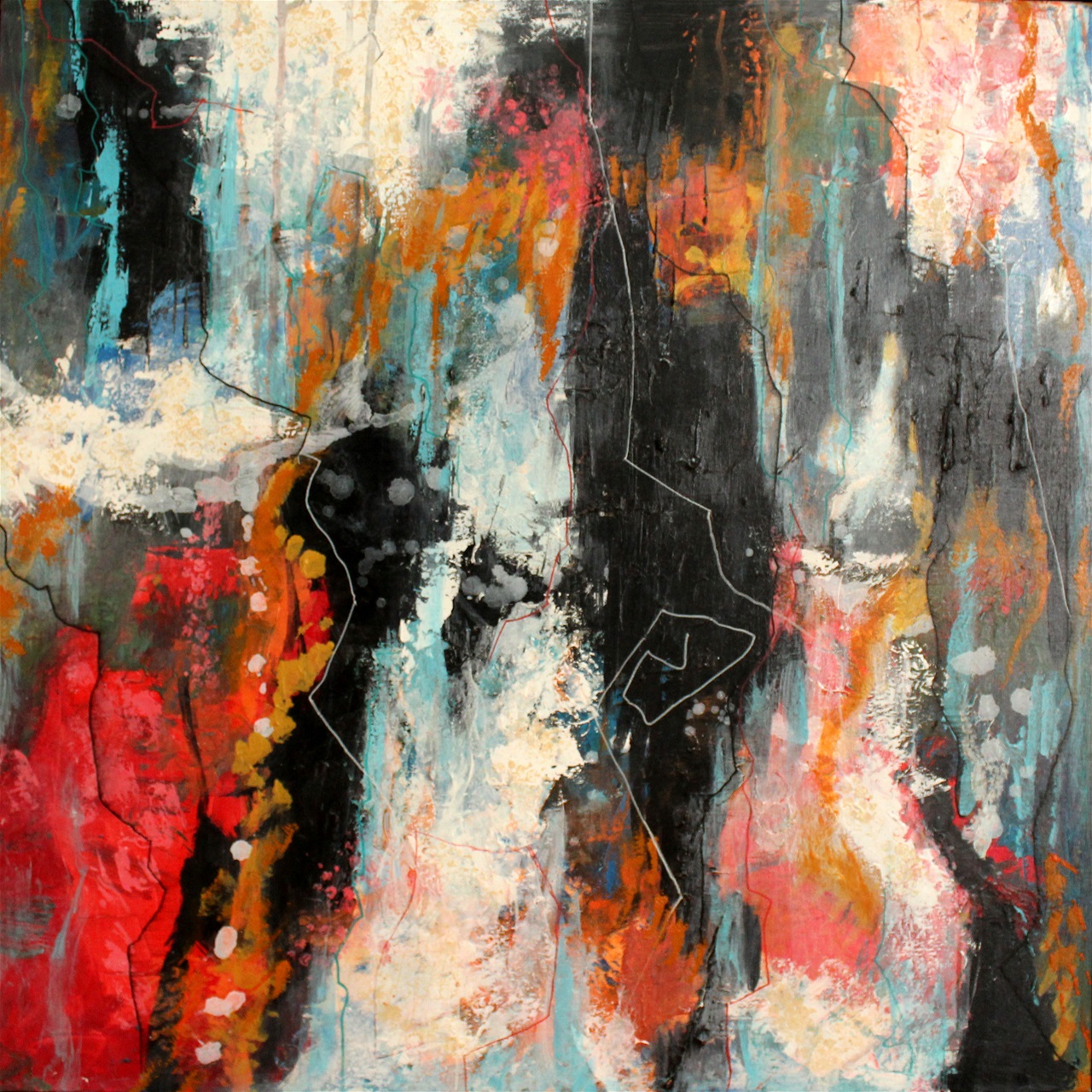 "Ingenting" - akryl på lærred, 80 x 80. (4500,-)
