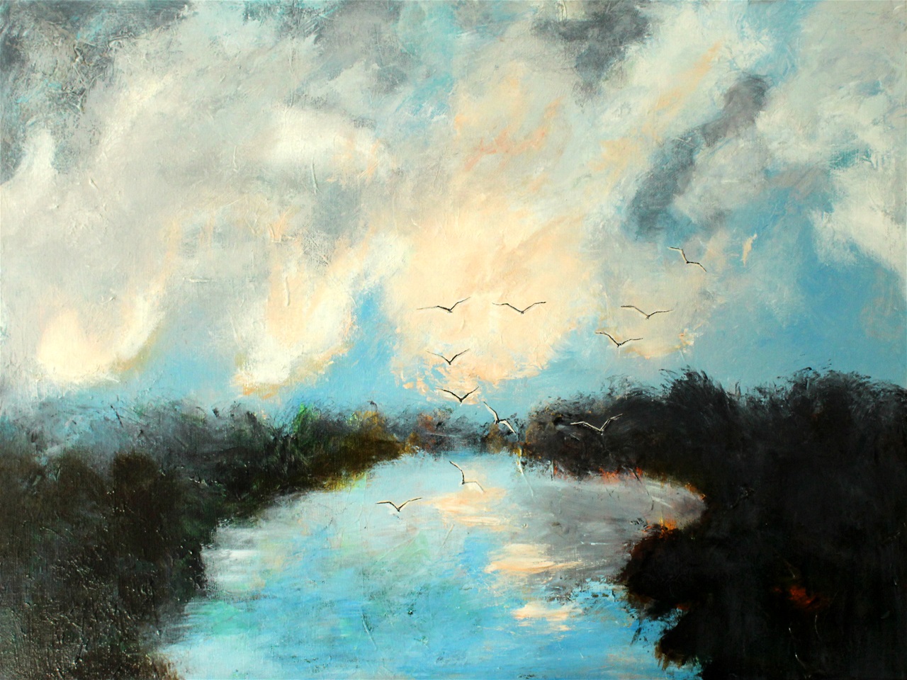 "Morning has broken" - akryl på lærred, 60 x 80. (4000,-)