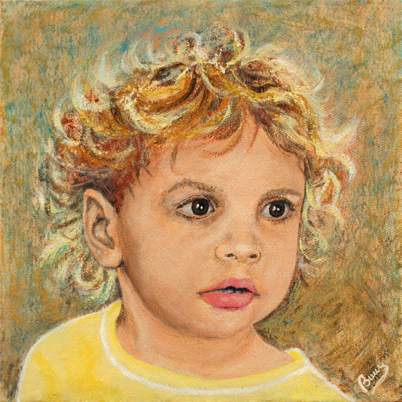 "Vilma 2 år" - akryl på lærred, 30 x 30