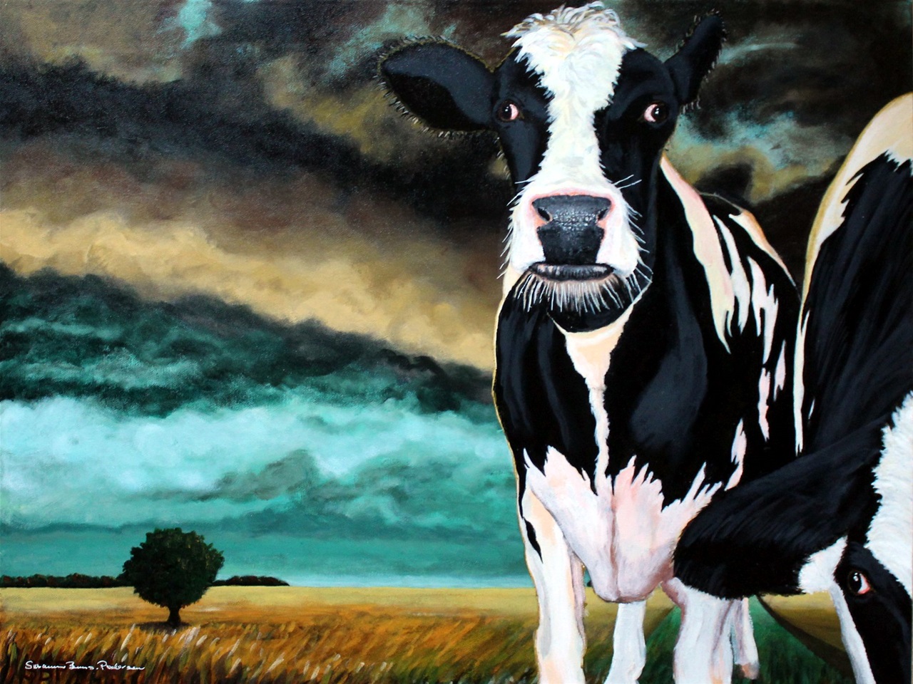 "CO2 Parade" - akryl på lærred, 60 x 80. (4000,-)
