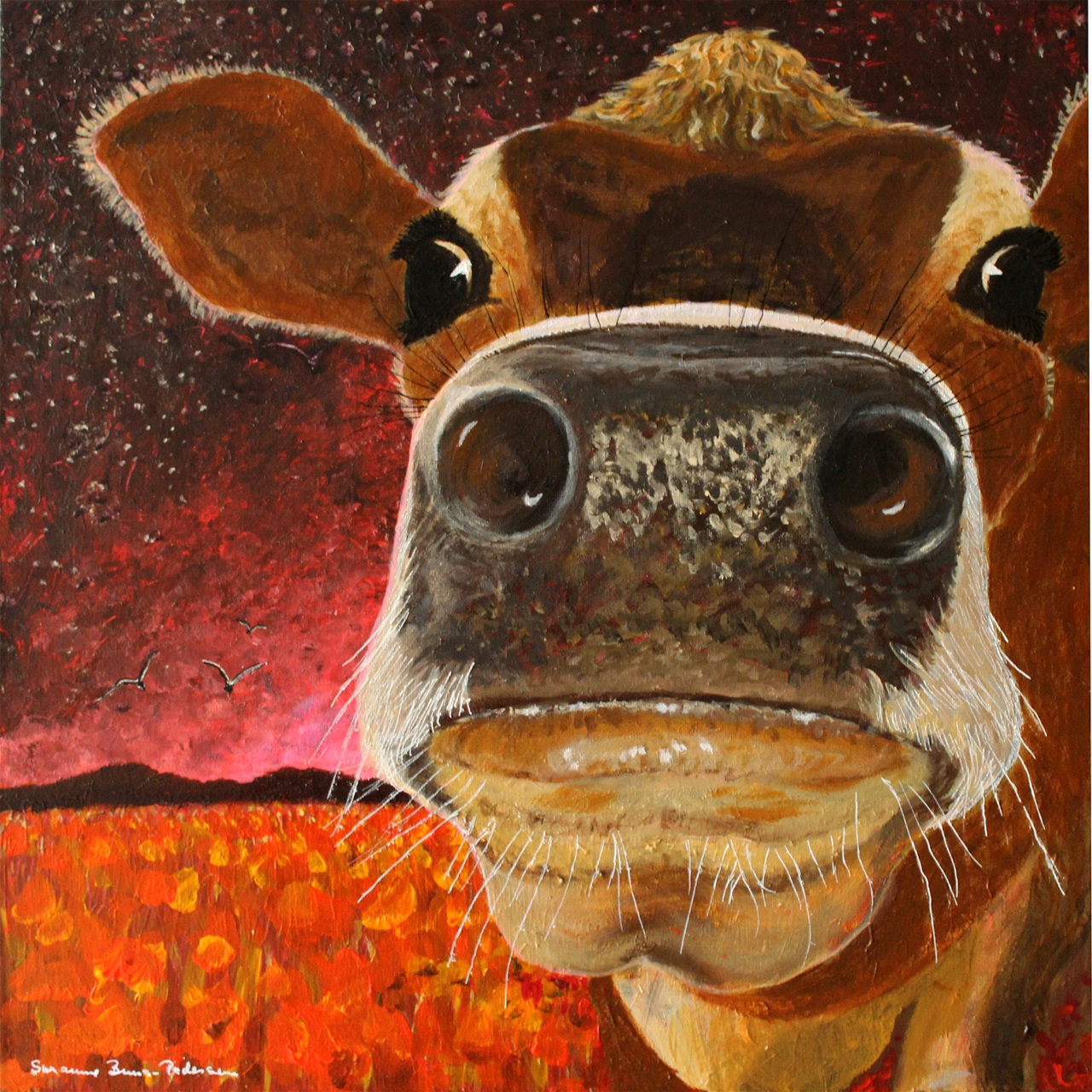 "Nosy CO" provider" - akryl på lærred, 50 x 50. (3200,-)